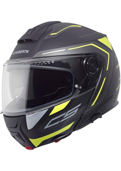 C5 Omega Yellow Çene Açılır Motosiklet Kaskı