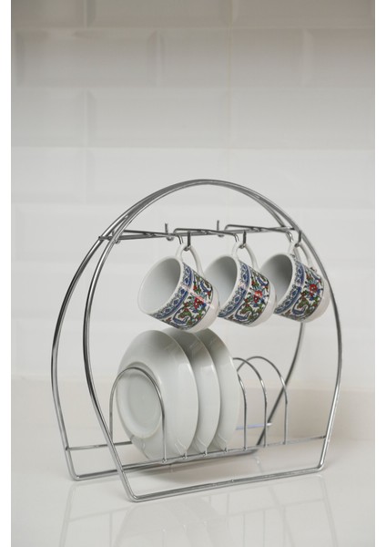 Krom Kaplama Fincan Askılığı Türk Kahvesi Fincan Standı