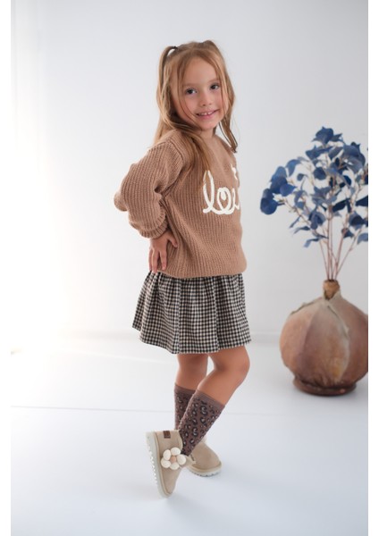 Minto Kız Çocuk ve Bebek Süet Kışlık Pembe Bot - Ortopedik Kaymaz Taban Içi Kürklü Sıcak Tutan Kar Botu