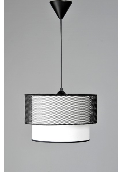 Lunette Tel Örgü & Bez Şapkalı Sarkıt Avize – Modern Tavan Aydınlatması, Gold & Siyah Renk Seçenekli