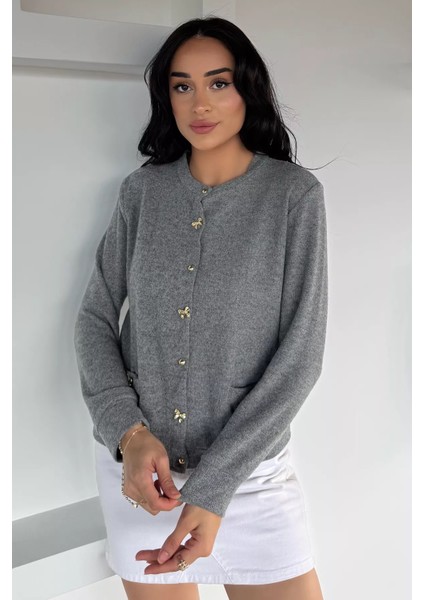 Kadın Fiyonk Düğmeli Triko Hırka P-00018493 fiyatları