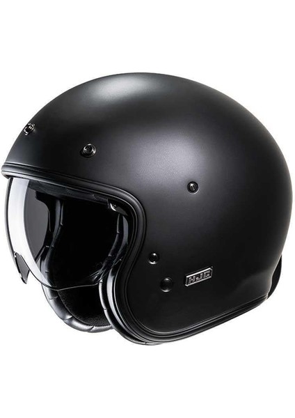 V31 Açık Motosiklet Kaskı Semi Flat Siyah