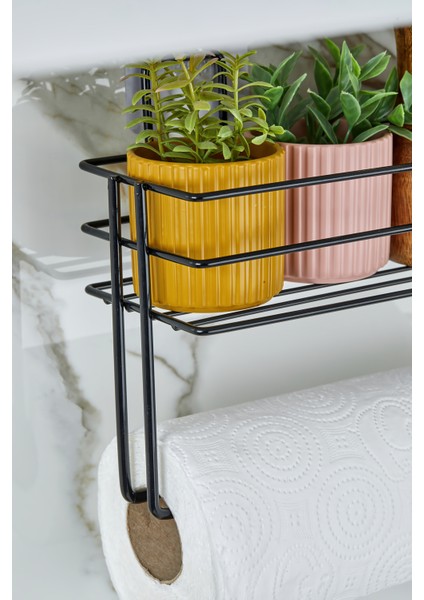 Erd & Home Rulo Kağıt Havluluklu Yapışkanlı Mutfak Düzenleyici Organizer Raf Siyah fiyatları