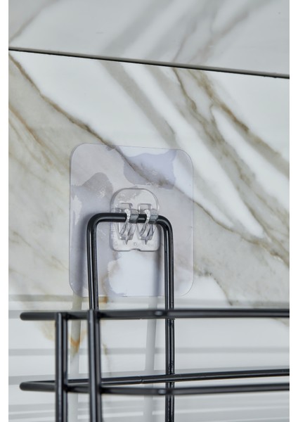 Erd & Home Rulo Kağıt Havluluklu Yapışkanlı Mutfak Düzenleyici Organizer Raf Siyah