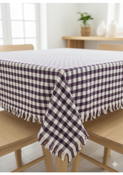 Pamuk Dokuma Kareli Masa Örtüsü | Mutfak Sofra ve Piknik Örtüsü