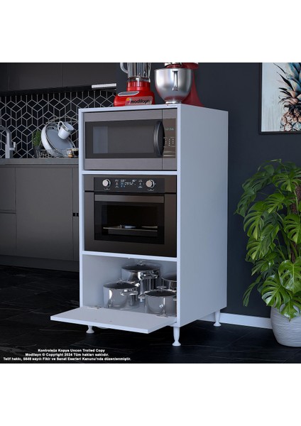 Silva 59,6 x 119,2 x 56 cm Tek Kapaklı Ankastre Fırın ve Mutfak Dolabı