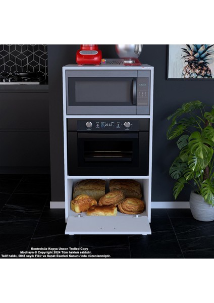 Silva 59,6 x 119,2 x 56 cm Tek Kapaklı Ankastre Fırın ve Mutfak Dolabı