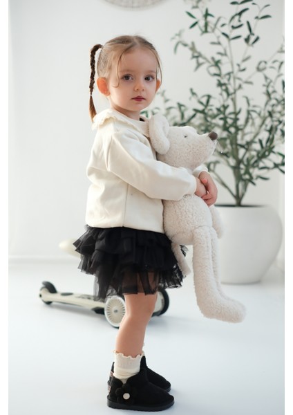 Minto Kız Çocuk ve Bebek Süet Kışlık Pembe Bot - Ortopedik Kaymaz Taban Içi Kürklü Sıcak Tutan Kar Botu fırsatları