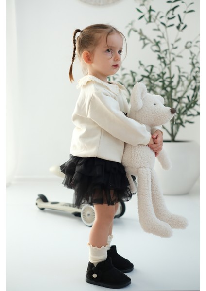 Minto Kız Çocuk ve Bebek Süet Kışlık Pembe Bot - Ortopedik Kaymaz Taban Içi Kürklü Sıcak Tutan Kar Botu indirimleri