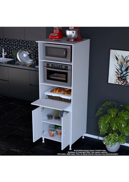 Elit Silva 59,6 x 192,2 x 56 cm 3 Kapaklı Ankastre Fırın ve Mutfak Dolabı