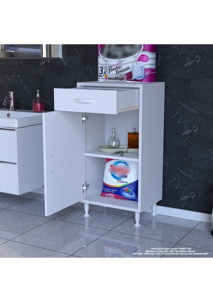 Emir 35 x 88 x 32,5 cm Kapaklı ve Çekmeceli Çok Amaçlı Banyo&mutfak Dolabı