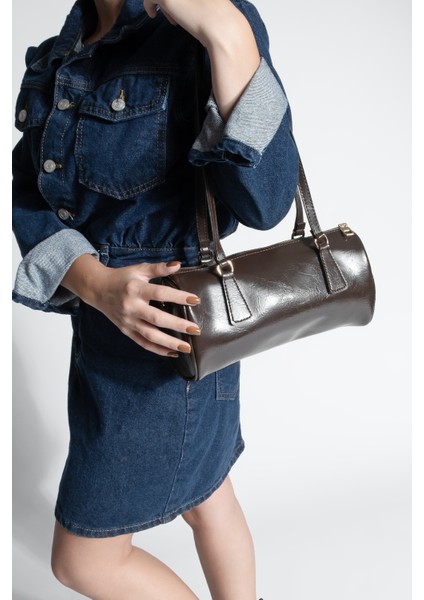 Kadın Fermuar Kapama El ve Omuz Çantası Zeton Kahve fırsatları