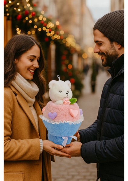 40 cm Peluş Ayı Buketi | Kalpli Sevimli Hediye Ayıcık | Yumuşak Peluş Oyuncak fiyatları