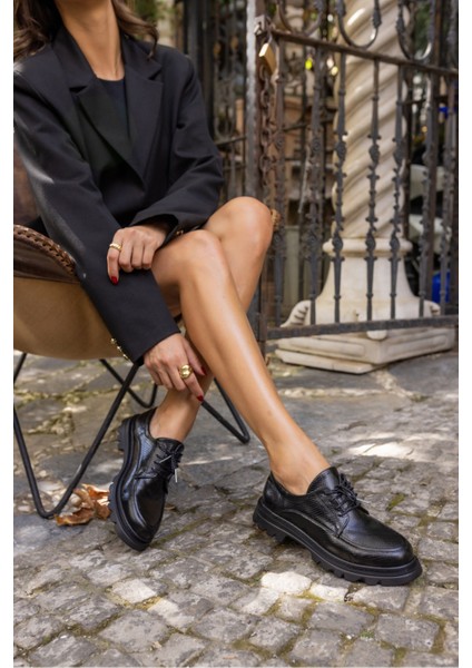 Fred Kadin Siyah Açma Ithal Malzeme Oxford Ayakkabi