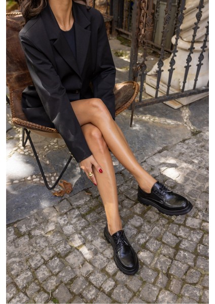 Fred Kadin Siyah Açma Ithal Malzeme Oxford Ayakkabi modelleri