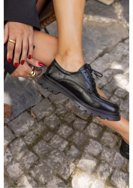 Fred Kadin Siyah Açma Ithal Malzeme Oxford Ayakkabi