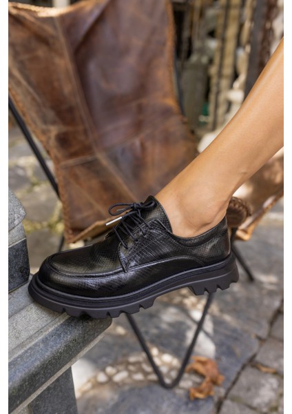 Fred Kadin Siyah Açma Ithal Malzeme Oxford Ayakkabi