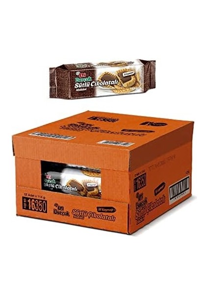 Eti Burçak Sütlü Çikolatalı Bisküvi 114 G x 12 Adet fiyatları