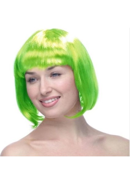 Yeşil Küt Peruk Saç modelleri