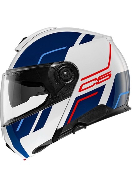 C5 Çene Açılır Motosiklet Kaskı Master Blue