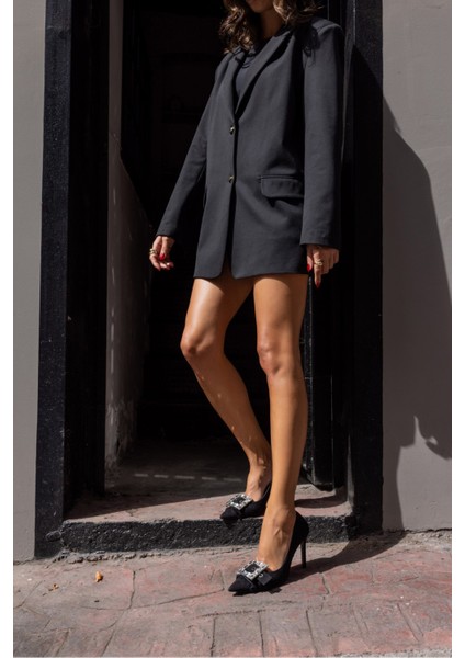 Duarte Kadın Kot Kumaş Taşli Topuklu Stıletto