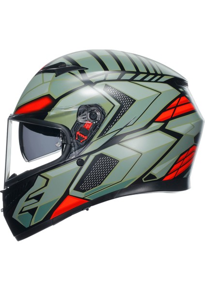 Motosiklet Kaskı K3 Mplk Decept Mat Blk Green Red indirimleri