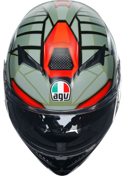 Motosiklet Kaskı K3 Mplk Decept Mat Blk Green Red