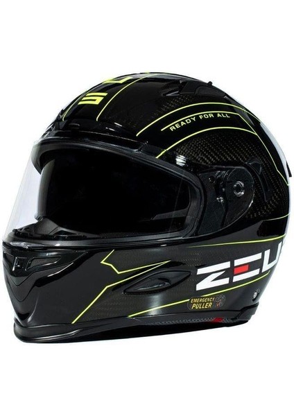 ZS-1800B Carbon Motosiklet Kaskı Am8 Fluo Yellow