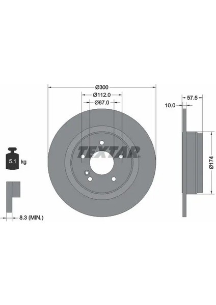 92163303 Arka Fren Diski A2044230612 A2044230912 A2044231512 (2 Adet Fiyatıdır)