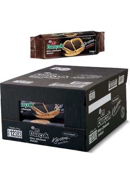 Eti Burçak Bitter Çikolatalı Yulaflı Bisküvi 114 G x 12 Adet