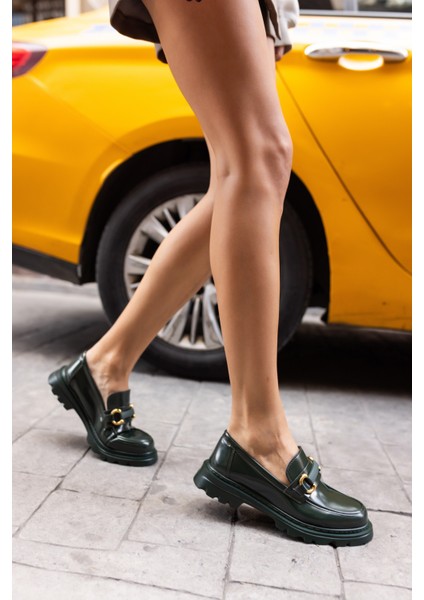Tete Kadın Yeşil Açma Ithal Aksesuar Loafer Ayakkabi indirimleri