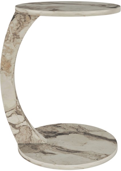 Tekerlekli C Tasarım Beyaz Mermer Yan Sehpa Modern Hareketli Orta Sehpa Salon ve Oturma Odası Masası