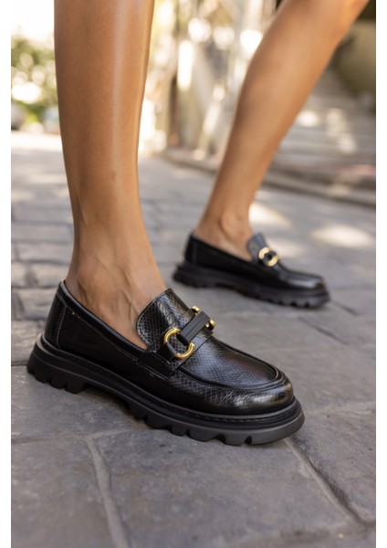 Tete Kadın Yeşil Açma Ithal Aksesuar Loafer Ayakkabi