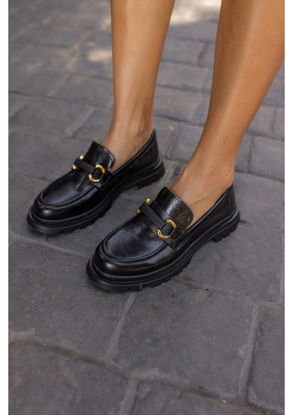 Tete Kadın Yeşil Açma Ithal Aksesuar Loafer Ayakkabi