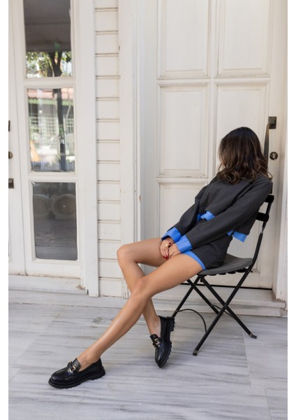 Tete Kadın Yeşil Açma Ithal Aksesuar Loafer Ayakkabi