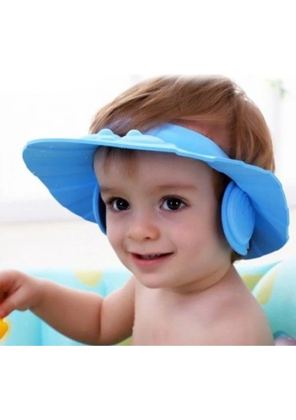 Litae Trend Bebek Banyo Şapkası Düğmelı Kulaklıklı