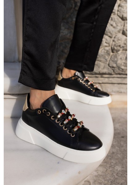 Donald Kadın Beyaz Bagcık Taş Detay Sneaker