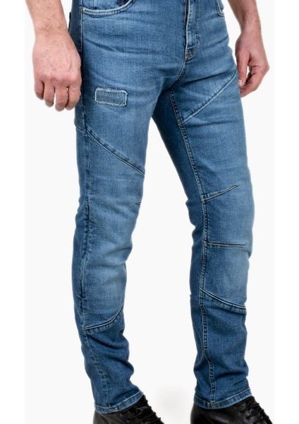 Hayta Korumalı Kot Motosiklet Pantolonu