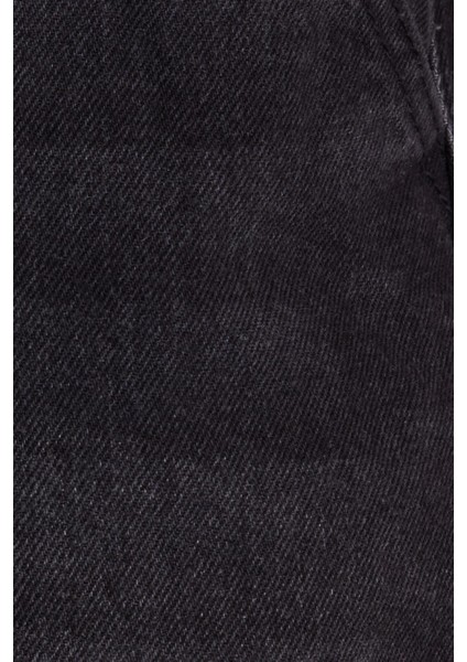 Kadın Regular Fit Yan Cepli Baggy Balon Siyah Jean Kot Pantolon