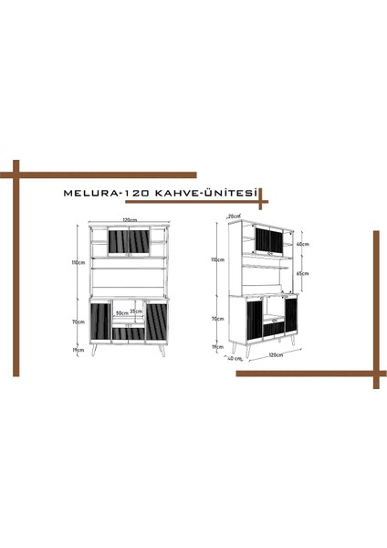 Melura Kahve Köşesi 120 cm %100 Mdf Çok Amaçlı Dolap fiyatları