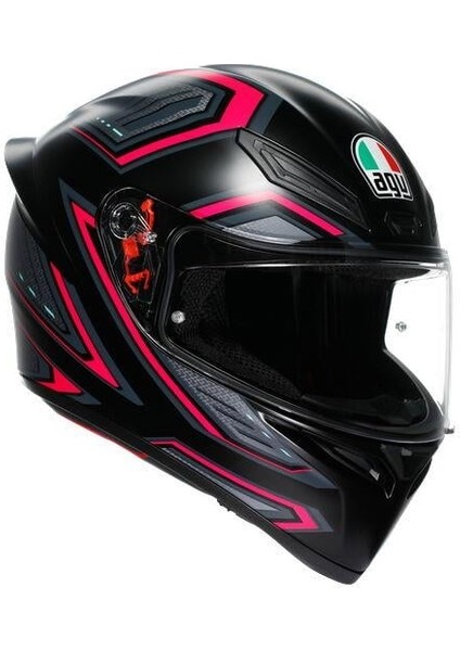 Motosiklet Kask K1 S E2206 Sling Matt Black Pink