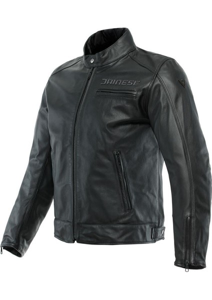 Zaurax Deri Korumalı Motosiklet Mont Black