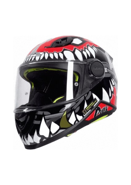 Kid Punk Kapalı Çocuk Motosiklet Kaskı Gri Kırmızı