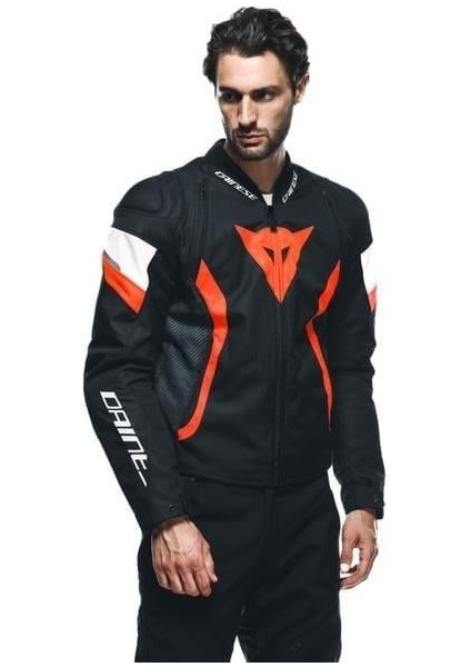 Avro 5 Tex Korumalı Motosiklet Montu Blk Red Fluo White