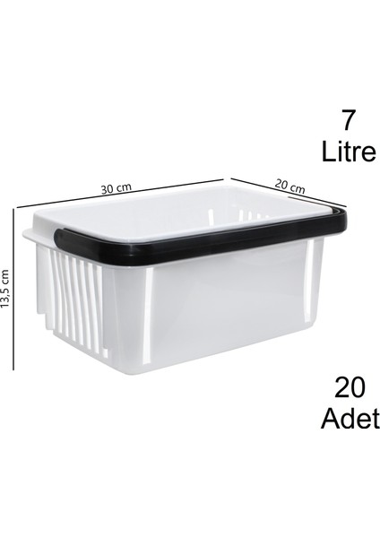 Plastik Kozmetik Alışveriş El Sepeti 7 Litre Beyaz 20 Adet