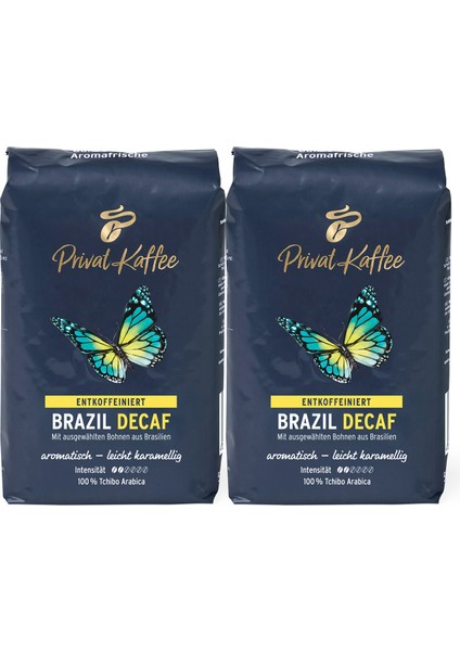Privat Kaffee Brazil Decaf Çekirdek Kahve 2x500 g