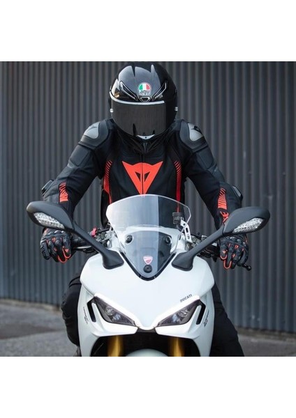 Süper Speed 4 Lthr Korumalı Deri Motosiklet Montu Blk Mat Red