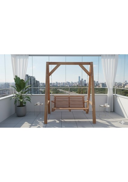 Doğal Çam Ağacından İmal – İki Kişilik Ahşap Salıncak (160X200x48x55 Cm) fiyatları