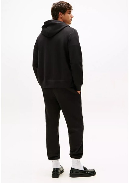 Erkek Regular Fit Kapüşonlu Kanguru Cepli Fermuarlı Sweatshirt - Siyah modelleri