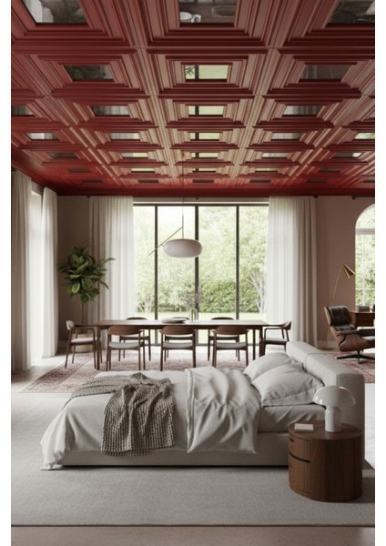 Kırmızı 45X45 cm Dekoratif Duvar Paneli – 6’lı Set fiyatları